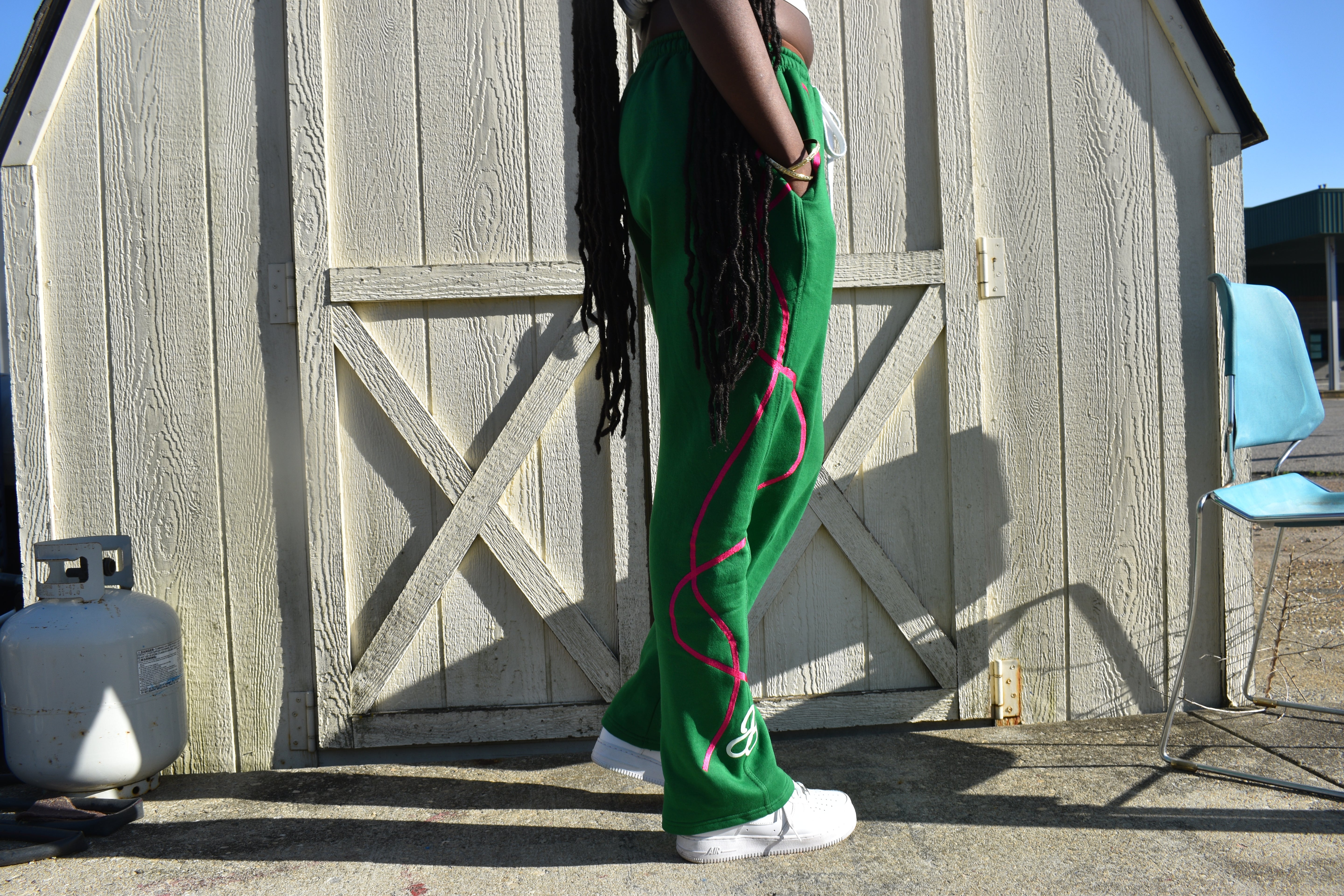 Jboyblue Baggy Sweatpants-Greenpink