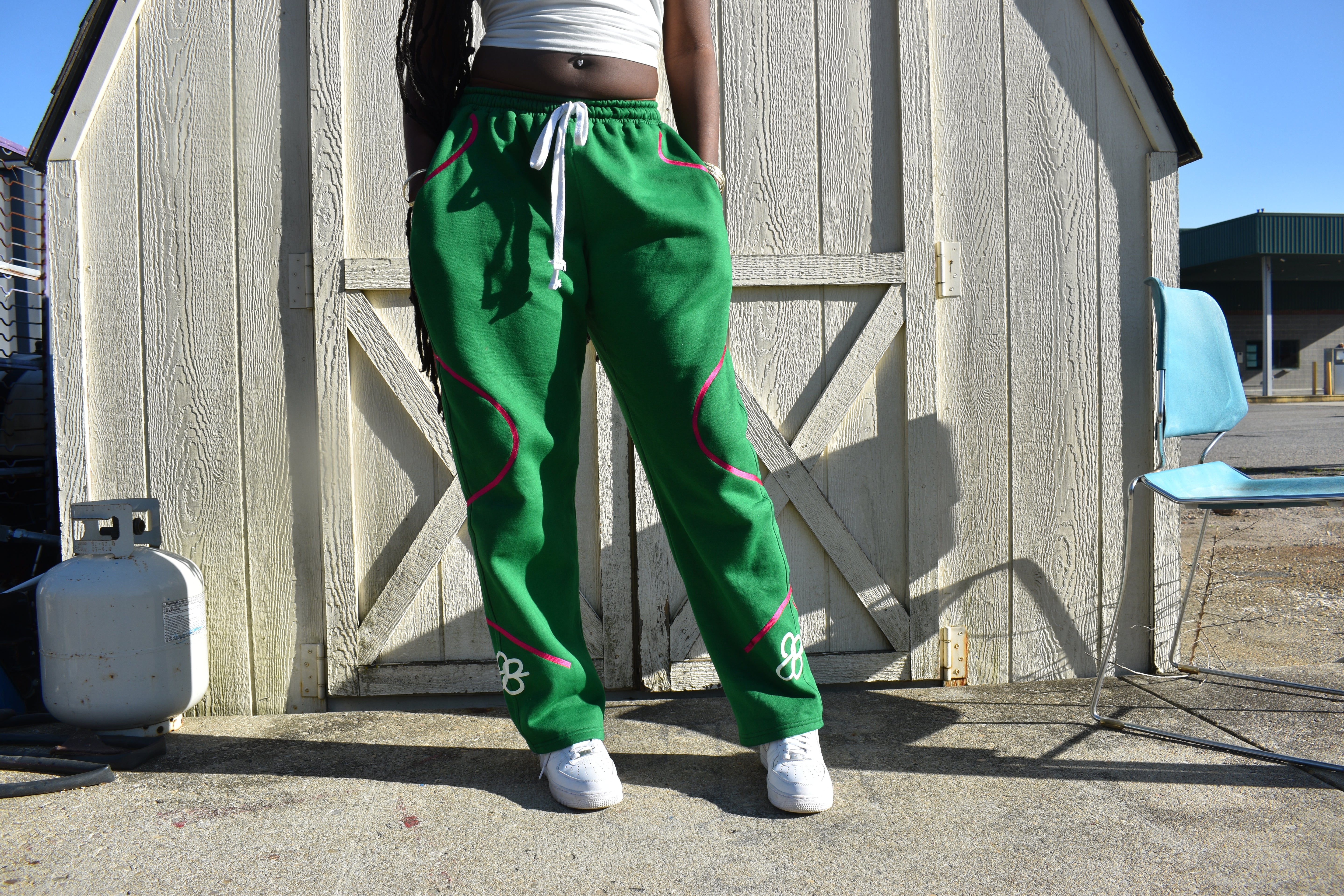 Jboyblue Baggy Sweatpants-Greenpink