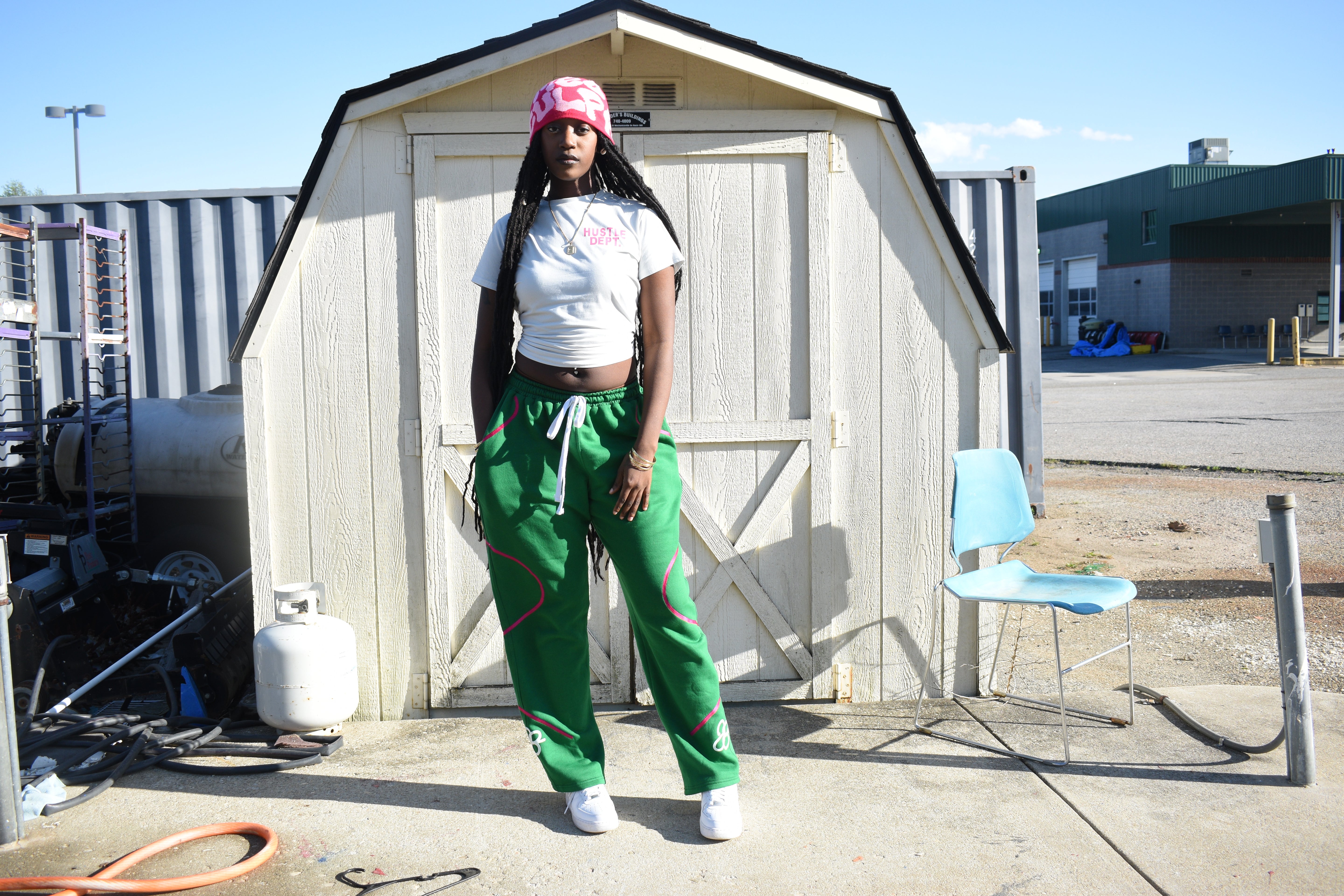 Jboyblue Baggy Sweatpants-Greenpink