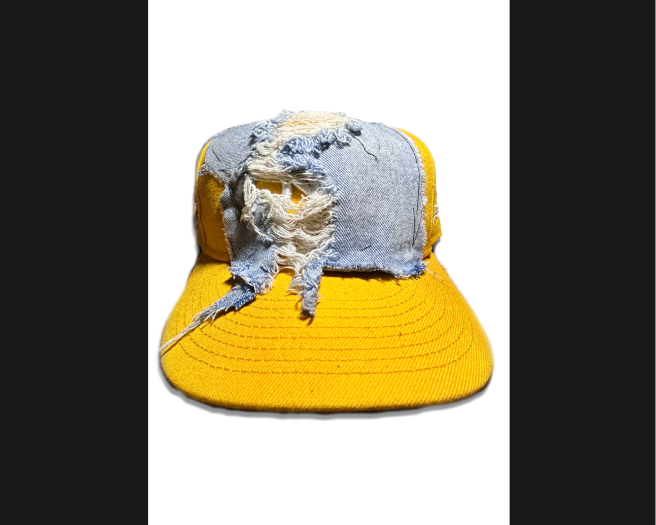 Yankee denim fitted hat-yellow